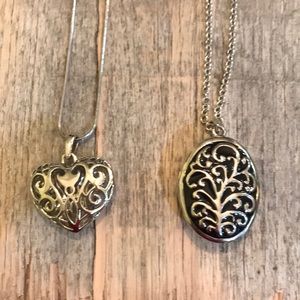 ⭐️ 3 for $20⭐️ 2 Cookie Lee Scroll Necklaces/ One is a locket!